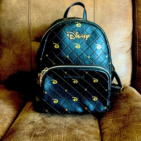 Black and Gold Disney Loungefly Backpack - Picture 1 of 5